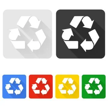 Recycle Symbol with Shadow Stock Illustration