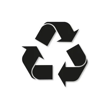 Recycle symbol with shadow on white background Stock Illustration
