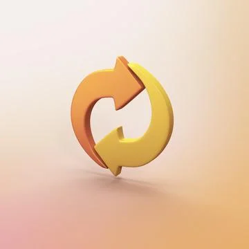 Recycle symbol - stylized 3d CGI icon object Stock Illustration