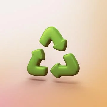Recycle symbol - stylized 3d CGI icon object Stock Illustration