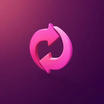 Recycle symbol - stylized 3d CGI icon object, Not gen Ai Stock Illustration
