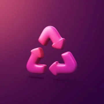 Recycle symbol - stylized 3d CGI icon object, Not gen Ai Stock Illustration