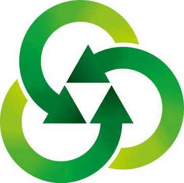 Recycle symbol with three arrows in triangular form. Ilustração Stock