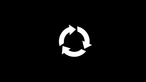 Recycle symbol, three circle arrows icon, black isolated on white background, Stock Footage 306557859