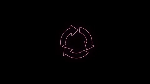 Recycle symbol, three circle arrows icon, black isolated on white background, Stock Footage 306557861