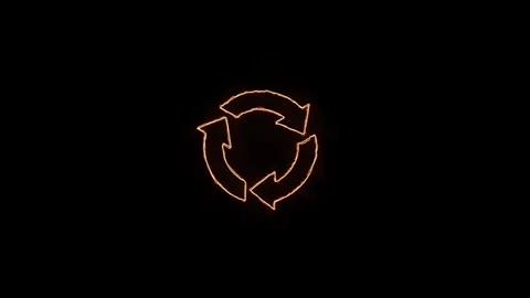 Recycle symbol, three circle arrows icon, black isolated on white background, Stock Footage 306557877