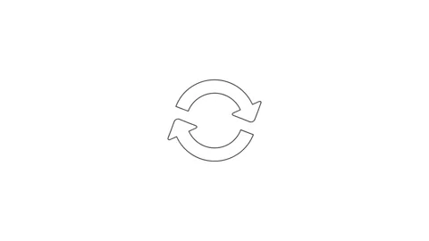Recycle symbol, three circle arrows icon, white isolated on white background, Stock-Footage 306557881