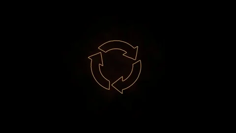 Recycle symbol, three circle arrows icon, black isolated on white background, Stock Footage 306557882
