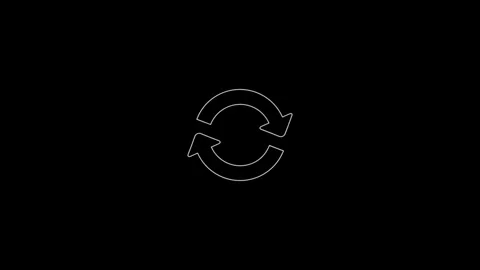 Recycle symbol, three circle arrows icon, black isolated on white background, Stock Footage 306557885