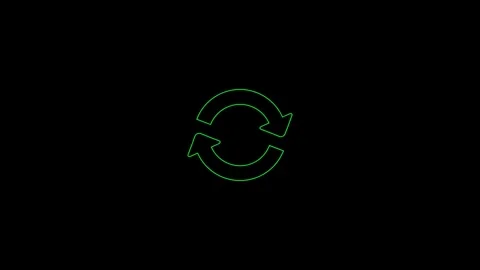 Recycle symbol, three circle arrows icon, black isolated on white background, Stock Footage 306557897