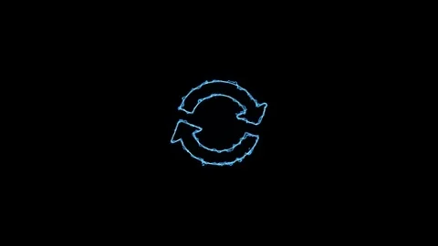 Recycle symbol, three circle arrows icon, black isolated on white background, Stock Footage 306557899