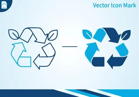 Recycle symbol vector icon mark leaves. Illustrazione stock