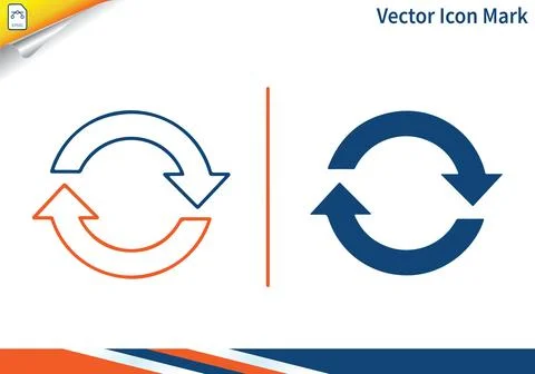 Recycle symbol vector icon. refresh and reload arrow sign, circular arrows. Stock Illustration