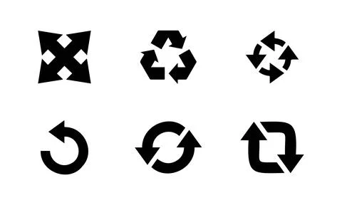 Recycle Sync and Circular Loop Arrow Symbols Stock Illustration