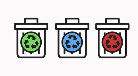 Recycle thrash icon. Illustrazione stock