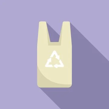 Recycle trash bag icon flat vector. Dirty plastic Stock Illustration