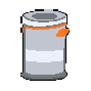 Recycle trash bin pixel art vector illustration Stock Illustration