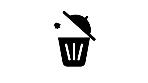 Recycle trash can icon animation isolated on white background Stock-Footage 342481606