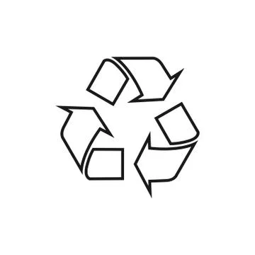 Recycle vector icon. Style is flat symbol, rounded angles, white background.  Stock Illustration