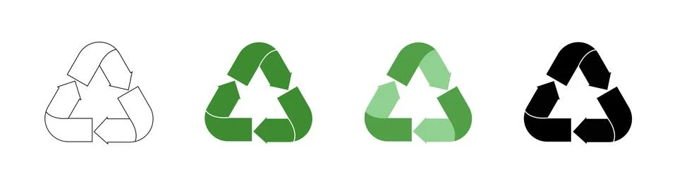 Recycle vector icons set Stock Illustration