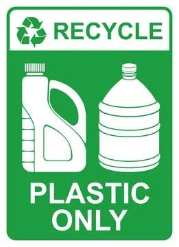 Recycle vector sign - plastic only Stock Illustration