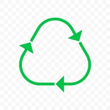 Recycle vector triangle arrow icon. Eco waste reuse bin or bio recycle line a Illustrazione stock