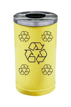 Recycle yellow bin Stock Photos