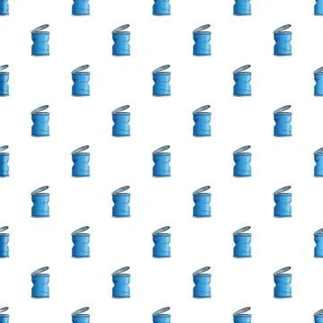 Recycled aluminum cans seamless pattern on white background Stock Illustration