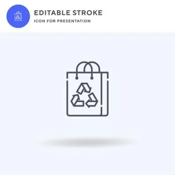 Recycled Bag icon vector, filled flat sign, solid pictogram isolated on white Stock Illustration