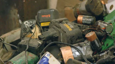 RECYCLED BATTERIES Stock Footage 6526216