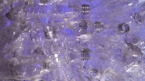 Recycled clear plastic bottles Stock Footage 286805061