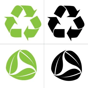 Recycled cycle arrows vector icon set illustration isolated on white backgrou Stock Illustration