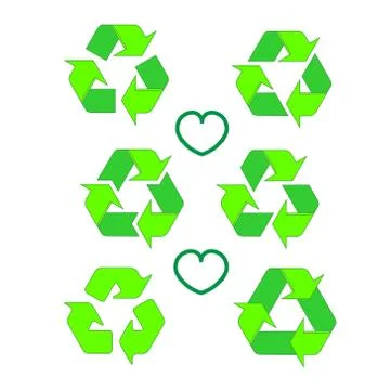 Recycled eco vector icon set. Recycle arrows ecology symbol. Recycled arrow. Illustrazione stock