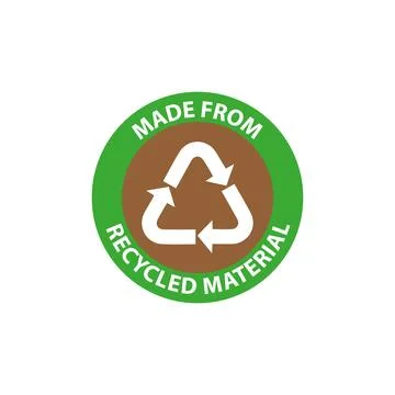Recycled Material Circular Emblem Badge Vector Stock Illustration
