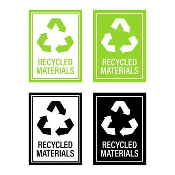 Recycled materials symbol set for packaging Stock Illustration