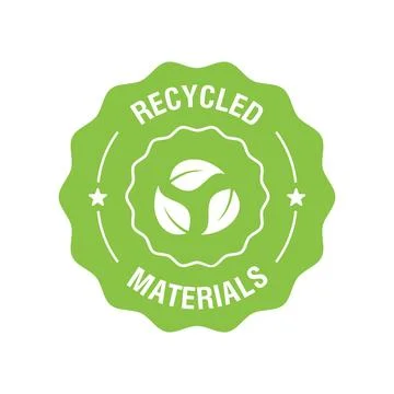 Recycled materials vector icon, logo, badge or label. Vector illustration Illustrazione stock