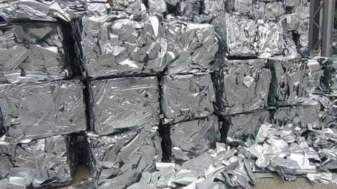 Recycled metal cubes Stock Footage 170720637