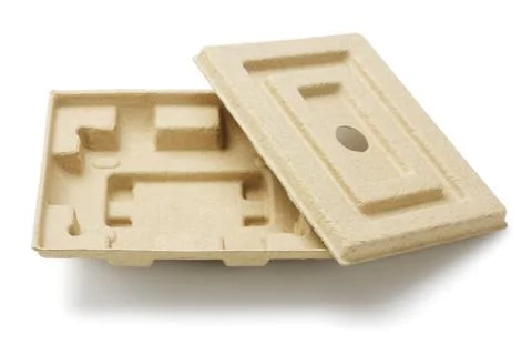 Recycled paper pulp packaging Stock Photos