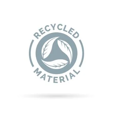 Recycled product material icon design with circular leaves symbol Stock Illustration