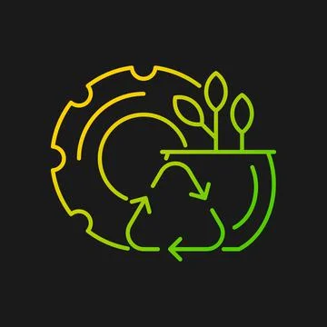 Recycled rubber planters gradient vector icon for dark theme Stock Illustration
