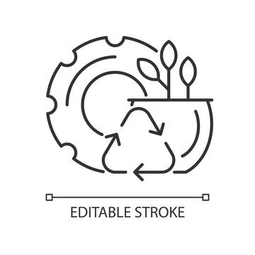 Recycled rubber planters linear icon Stock Illustration