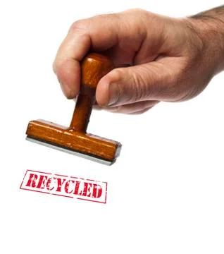 Recycled stamp Stock-Fotos