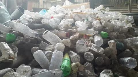 Recycled waste bottles Stock Footage 312872392