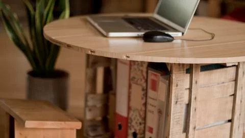 Recycled wood table Stock Photos