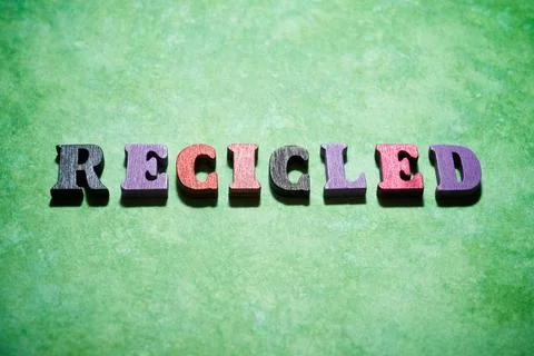 Recycled word view Stock Photos