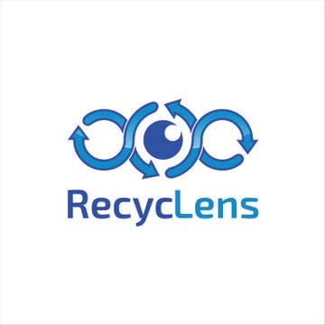 RecycLens logo design for camera Stock Illustration
