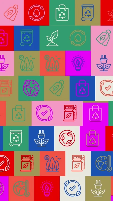 Recycles Day. background. seamless pattern. loop mosaic animation. banner or Stock Footage 320775766