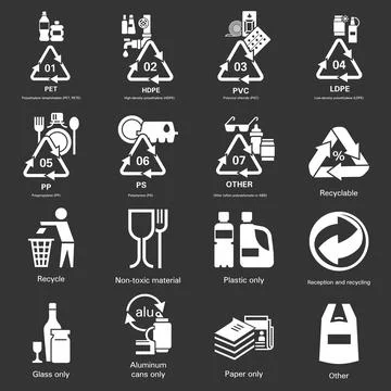 Recycles icon set, simple style Stock Illustration