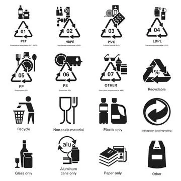 Recycles icon set, simple style Stock Illustration