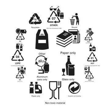 Recycles icon set, simple style Stock Illustration